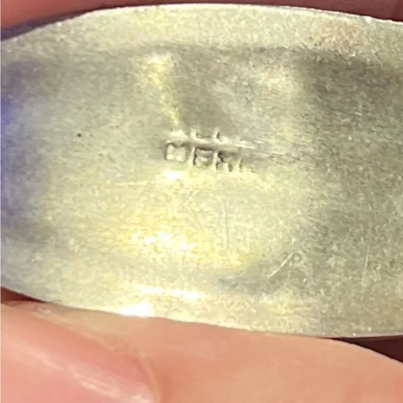 Turquoise Mexican Vintage Sterling Silver Cuff Bracelet 7” - Picture 9 of 12